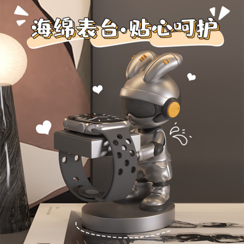 潮流樹脂酷炫兔手錶充電支架擺件實用桌面辦公室創意生日禮物男女