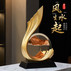 風生水起流沙畫輕奢新年裝飾喬遷之喜搬家禮物客廳玄關辦公室擺件