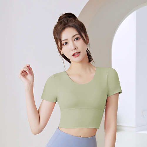 聚衣堂來樣來圖/ODM美背帶胸墊瑜伽服短袖女