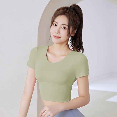 聚衣堂來樣來圖/ODM美背帶胸墊瑜伽服短袖女