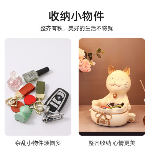 創意奶白色錢罐招財貓擺件 可愛家居開業喬遷發財招財貓開業禮品