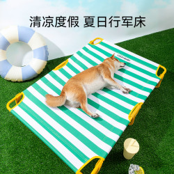 春夏季狗狗經典條紋行軍床中大型犬金毛大狗狗窩貓窩寵物狗床用品