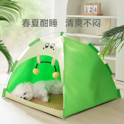 春夏季狗狗透氣四季通用清爽寵物帳篷夏日狗窩貓咪可折曡貓窩
