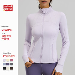 歐美風拼接健身外套透氣彈力口袋跑步騎行運動瑜伽服外套