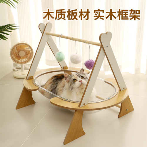 喵仙兒貓窩太空艙貓爬架夏季貓床亞克力罩不沾毛可溼擦盆曬太陽盆