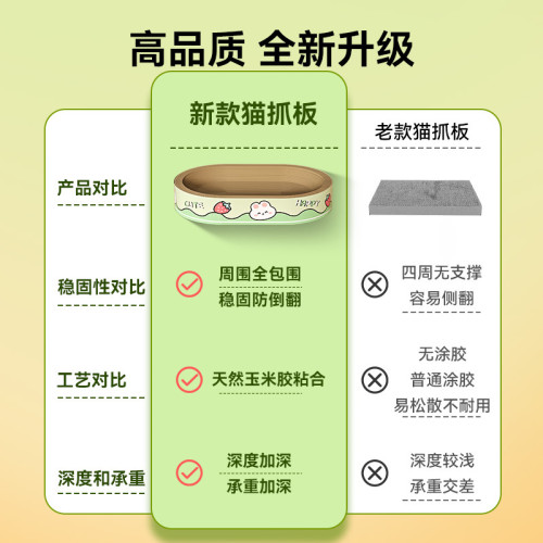 加大貓咪超大巨無霸橢圓瓦楞紙耐抓耐磨貓抓板貓窩逗貓寵物貓玩具