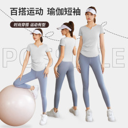 聚衣堂V領瑜伽套裝跑步健身運動訓練瑜伽服女
