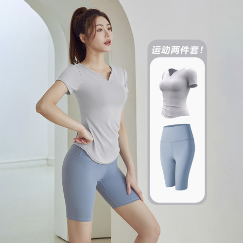 夏季新款瑜伽服女運動套裝兩件套跑步普拉提健身套裝