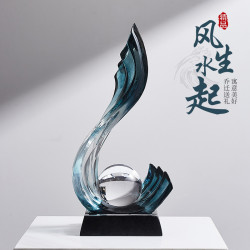 輕奢高檔酒櫃擺件電視櫃玄關家居裝飾品辦公室風生水起客廳高級感