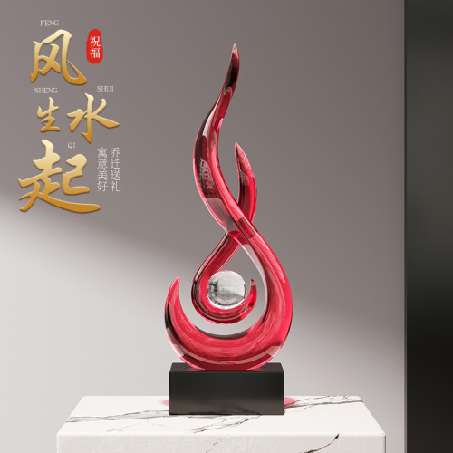 酒櫃裝飾品擺件輕奢高檔客廳電視櫃辦公室風生水起抽象藝術高級感