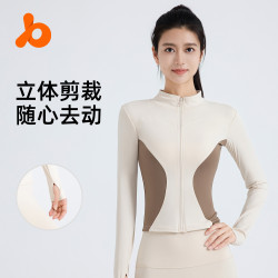 聚衣堂拼色修身顯瘦瑜伽服外套女跑步運動健身外套