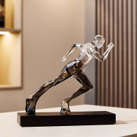 原創現代藝術奔跑者擺件客廳玄關酒櫃辦公室裝飾刻字獎品喬遷禮物
