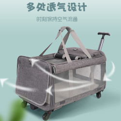 貓包外出可攜式手提單肩拉桿包大空間透氣可折曡可拆卸多用途寵物包