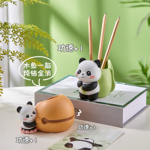 原創可愛熊貓筆筒學生上班族桌面家用辦公室實用收納教師節禮品