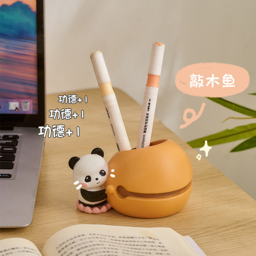 原創可愛熊貓筆筒學生上班族桌面家用辦公室實用收納教師節禮品