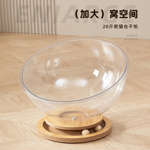 太空艙貓窩貓轉盤透明亞克力貓窩貓咪玩具四季通用寵物用品太空艙