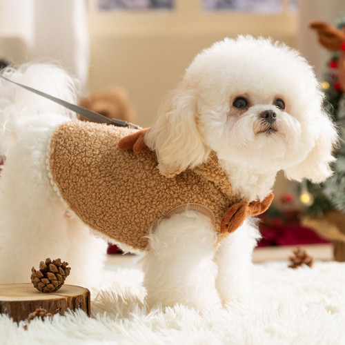 秋冬季狗狗聖誕節小型犬加厚麋鹿披風貓咪寵物狗衣服