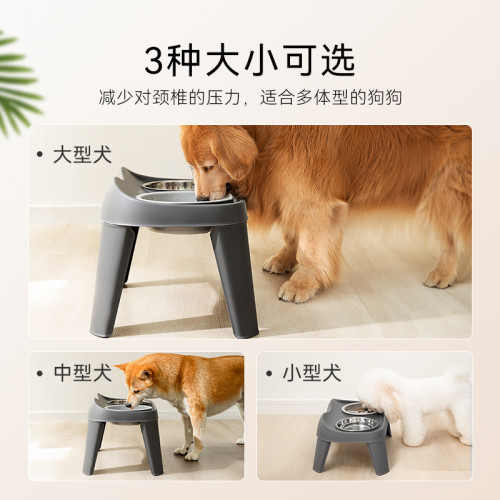 狗狗經典折曡高架雙碗中大型犬狗碗金毛大狗喂食碗寵物碗