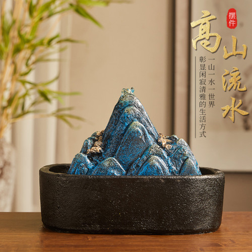 新中式高山流水生財寓意擺件桌面玄關電視櫃酒櫃裝飾品軟裝造景品