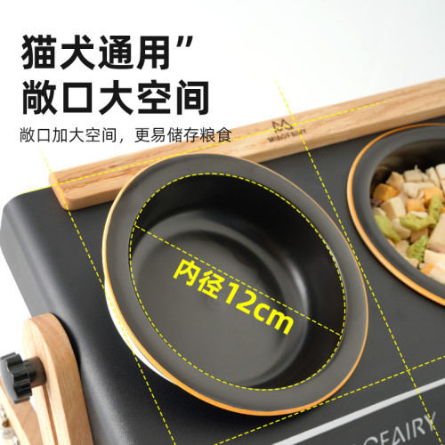 喵仙兒中式狗碗貓碗加大可調節金屬貓咪食盆狗喂食器寵物食具用品