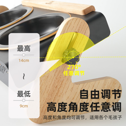 喵仙兒中式狗碗貓碗加大可調節金屬貓咪食盆狗喂食器寵物食具用品