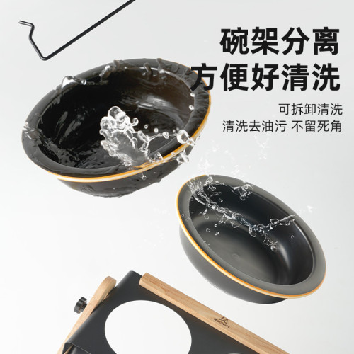 喵仙兒中式狗碗貓碗加大可調節金屬貓咪食盆狗喂食器寵物食具用品