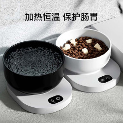 貓咪黑白恒溫加熱碗貓碗水碗溫度可調節陶瓷飲水器狗碗寵物碗用品