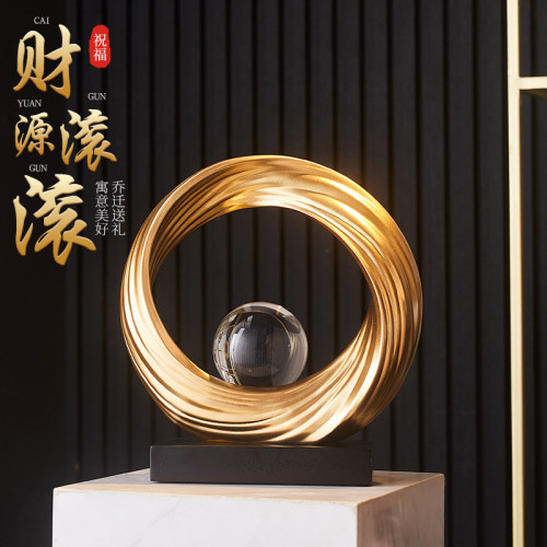 財源滾滾新中式玄關客廳電視櫃工藝品喬遷禮物辦公室裝飾擺件
