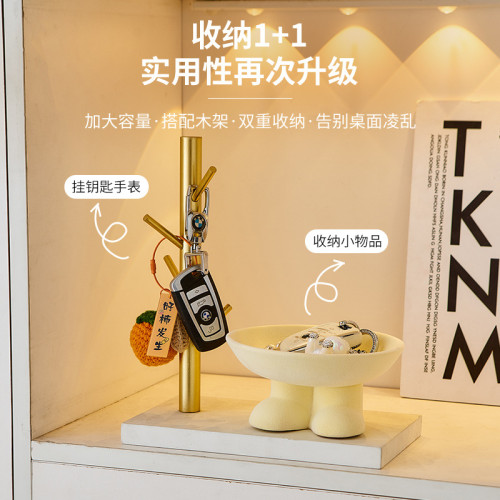 陶瓷腳丫植絨收納盤擺件客廳玄關臥室家居實用鑰匙軟裝收納裝飾品