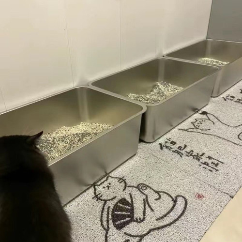 不鏽鋼專用沙貓砂盆收餐巨大沙盆超大號配蓋帶耳把手食品周轉方盆