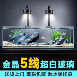 金晶五線玻璃透明超白魚缸大型中型小型龜缸長方形方缸造景谿流缸