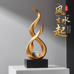 輕奢藝術高檔風生水起桌面擺件酒櫃電視櫃客廳辦公室樹脂工藝品男