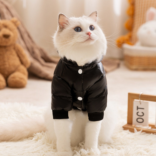 貓咪保暖秋冬季加厚石墨烯黑金黑色羽絨服中小型犬狗狗寵物貓衣服