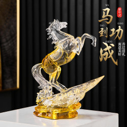 馬到成功桌面擺件新中式藝術辦公室酒櫃電視櫃裝飾品喬遷搬家禮物