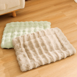 秋冬季保暖加厚狗狗泡泡絨仿兔毛墊子中小型犬泰迪貓咪睡墊寵物窩