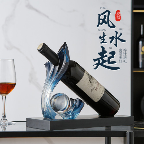 輕奢抽象藝術風生水起紅酒架客廳電視櫃酒櫃裝飾擺件喬遷新居禮品