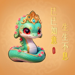 2025蛇年新款春晚吉祥物巳升升桌面裝飾品樹脂小擺件年會禮品生肖