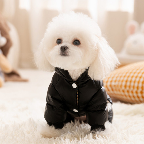 秋冬季狗狗小型犬保暖抗寒石墨烯黑金犀利四腳羽絨服貓咪寵物衣服