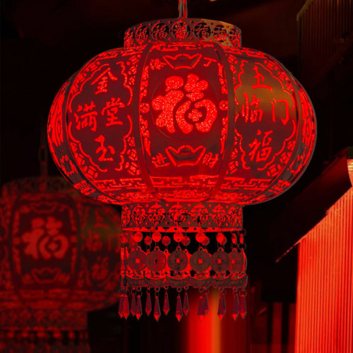 2025新款新年旋轉紅燈籠大門高檔過年春節燈籠走馬燈七彩陽台燈籠