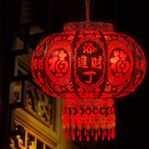 2025新款新年旋轉紅燈籠大門高檔過年春節燈籠走馬燈七彩陽台燈籠