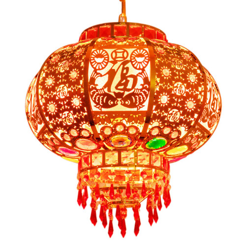 2025新款新年旋轉紅燈籠大門高檔過年春節燈籠走馬燈七彩陽台燈籠