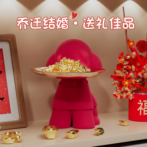 旺旺小狗樹脂工藝品創意客廳電視櫃婚房布置新婚禮物玄關收納擺件