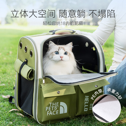 狗狗多樣印花口袋雙肩包四季透氣大容量貓包寵物雙肩包太空艙用品