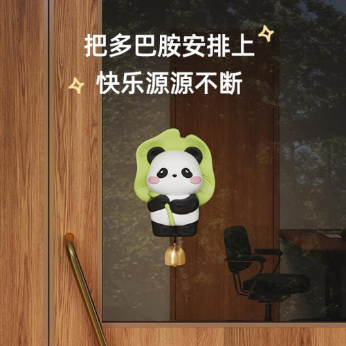 荷氣生財彿系大熊貓多巴胺門鈴擺件可愛創意入戶門兒童房裝飾禮物
