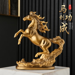 新中式藝術馬到成功桌面擺件辦公室酒櫃電視櫃裝飾品喬遷開業禮品