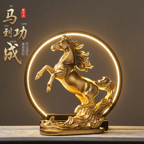 新中式藝術馬到成功桌面擺件辦公室酒櫃電視櫃裝飾品喬遷開業禮品