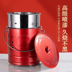 燒金桶純不鏽鋼家用無煙特厚清明燒錢紙爐火盆金爐桶加厚耐燒防燙