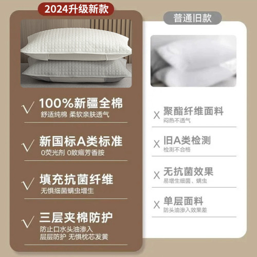 全棉枕套一對裝家用防頭油隔髒枕頭套純棉保護套新款單衹