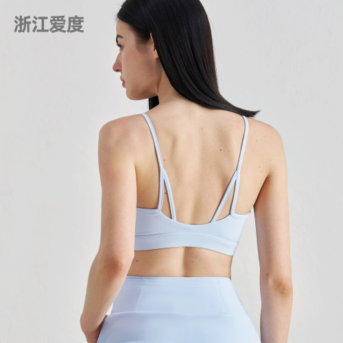 小貓耳美背運動內衣細肩帶瑜珈上衣女吊帶健身美背瑜珈背心高級感