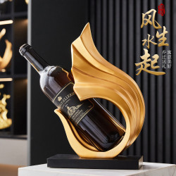 輕奢藝術風生水起紅酒架實用桌面擺件餐桌酒櫃電視櫃裝飾喬遷禮品